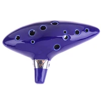 Ocarina azul de 12 agujeros, Ocarina de cerámica Alto C, leyenda de Ocarina, flauta Ocarina inspirada en el tiempo, instrumento Musical