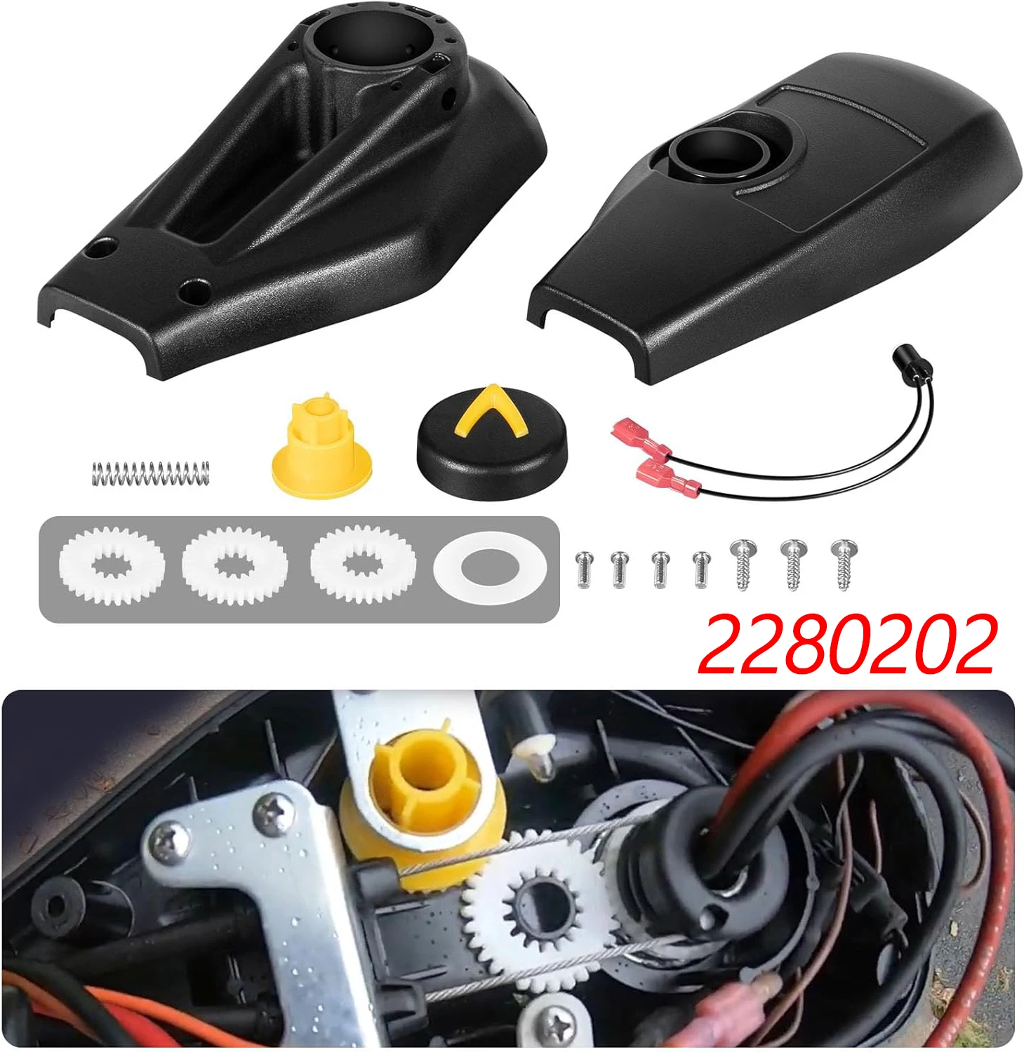 Top Cover Control Box Housing & Gear Kit Fits for Minn Kota Fortrex & Maxxum Trolling Motors - Complete Foot Control Repair Kit