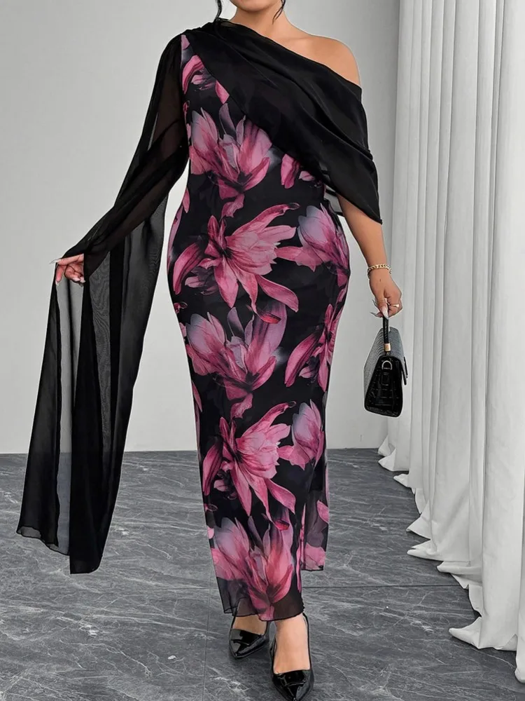 

L-4XL Plus Size Clothes Dresses Women Robes Spring Autumn Long Sleeve Street Style Casual 3XL 4XL Big Size Maxi Dress Oversized