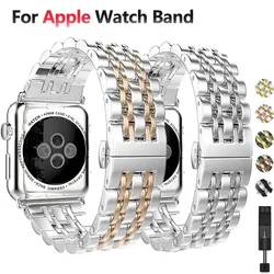 Stainless Steel band For Apple Watch 7 6 se 5 4 Band 42mm Bracelet 42mm strap for iwatch series 6 7 4 40mm 44mm 45mm 41mm