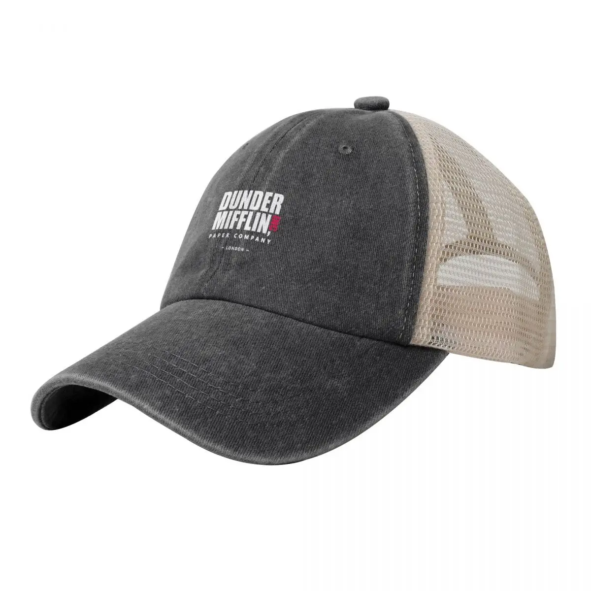 

The Dunder Mifflin - London - Classic T-Shirt Cowboy Mesh Baseball Cap Beach Golf Snapback Cap Men Caps Women's