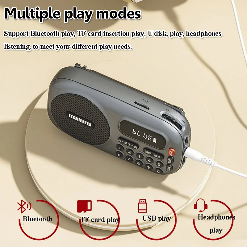 หน้าจอ LED แบบพกพาวิทยุ FM แผนกต้อนรับที่ดีที่สุด 70-108mhz วิทยุในตัว 5W ลําโพงไร้สาย Bluetooth Soundbar เครื่องเล่นเพลง