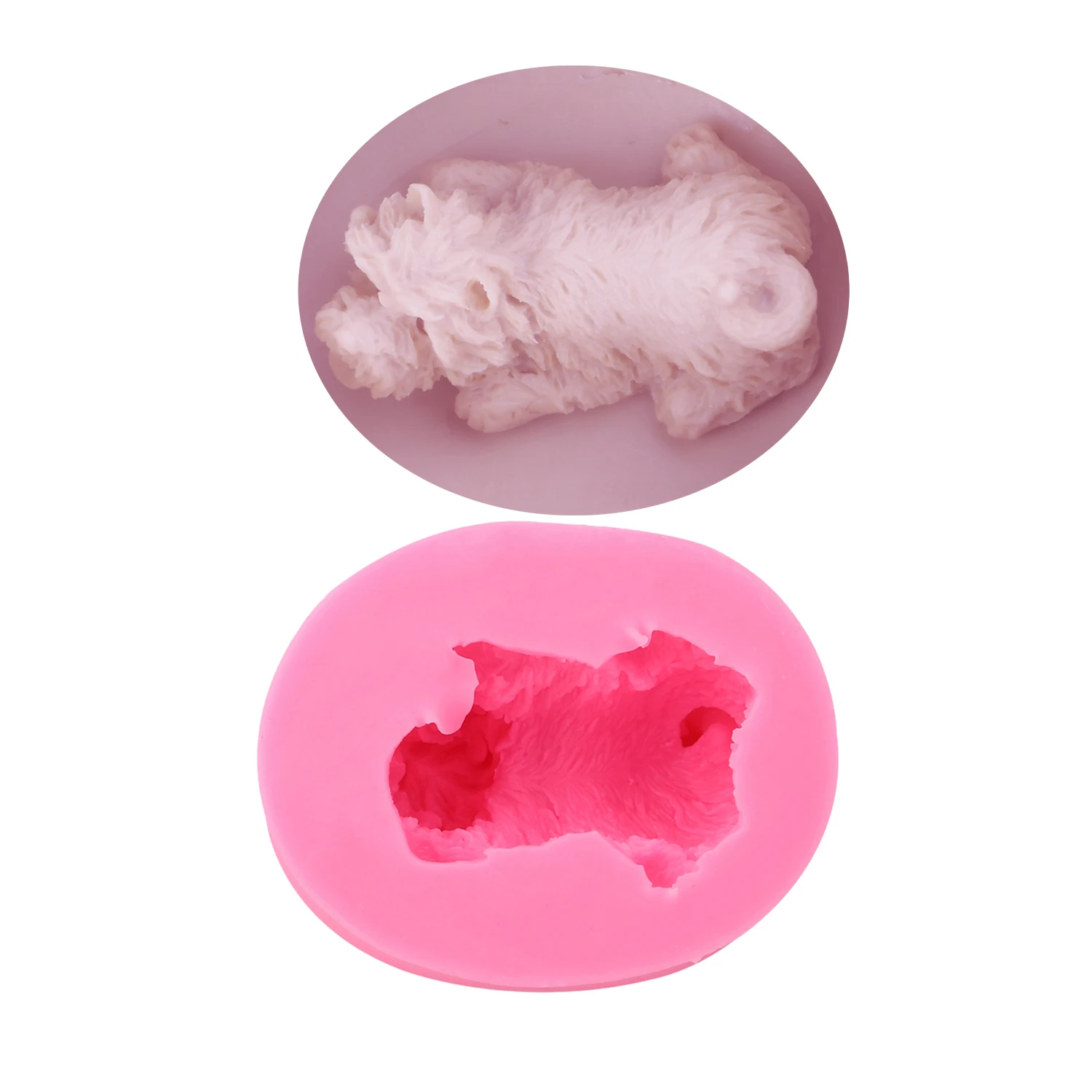 Cute 3D Puppy Silicone Mold for Soap Candle Gypsum Plaster Aroma DIY Craft Supplies