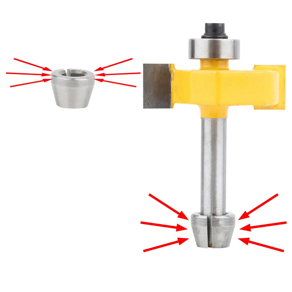 

3pcs 6mm 6.35mm 8mm Collet Chuck Adapter Converters For Engraving Trimming Machine Electric Router Wood Router Power Tool Access