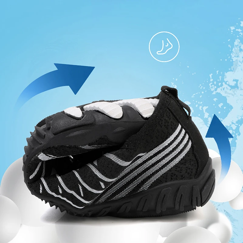 EOCENE Couple Water Shoes for Beach-Lightweight Quick-Dry Aqua Socks,Breathable Drainage Sandals with Elastic Lock, Easy Slip-On