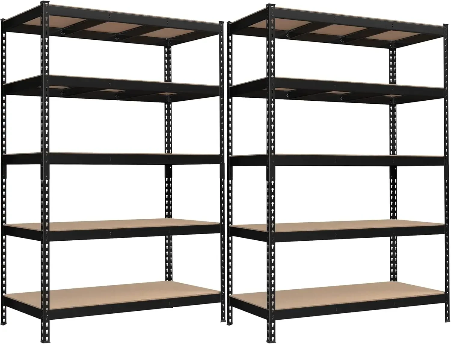 Storage Shelves, Set of 2 Garage Storage, Boltless Assembly, Adjustable Shelving Units, 23.6 x 47.2 x 70.9 Inches, Load 1929 lb