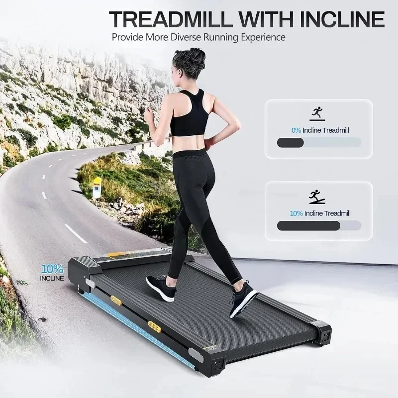 Walking Pad Incline Under Desk Treadmill,Portable Compact Treadmill for Home with Remote Control