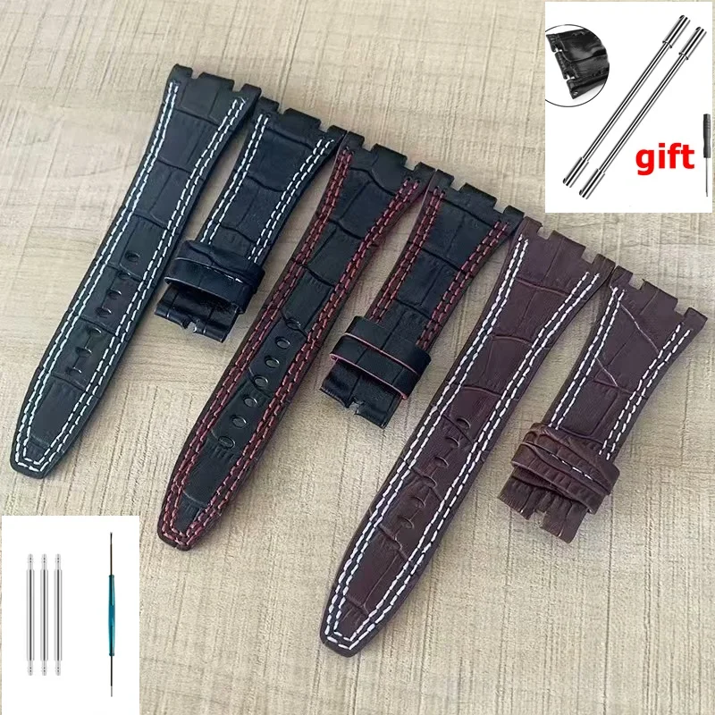 28mm Watch Strap For Royal Oak Offshore AP 15710 15703 26470 15707 26703 Watchband Genuine Leather Bracelet accessory Wristband