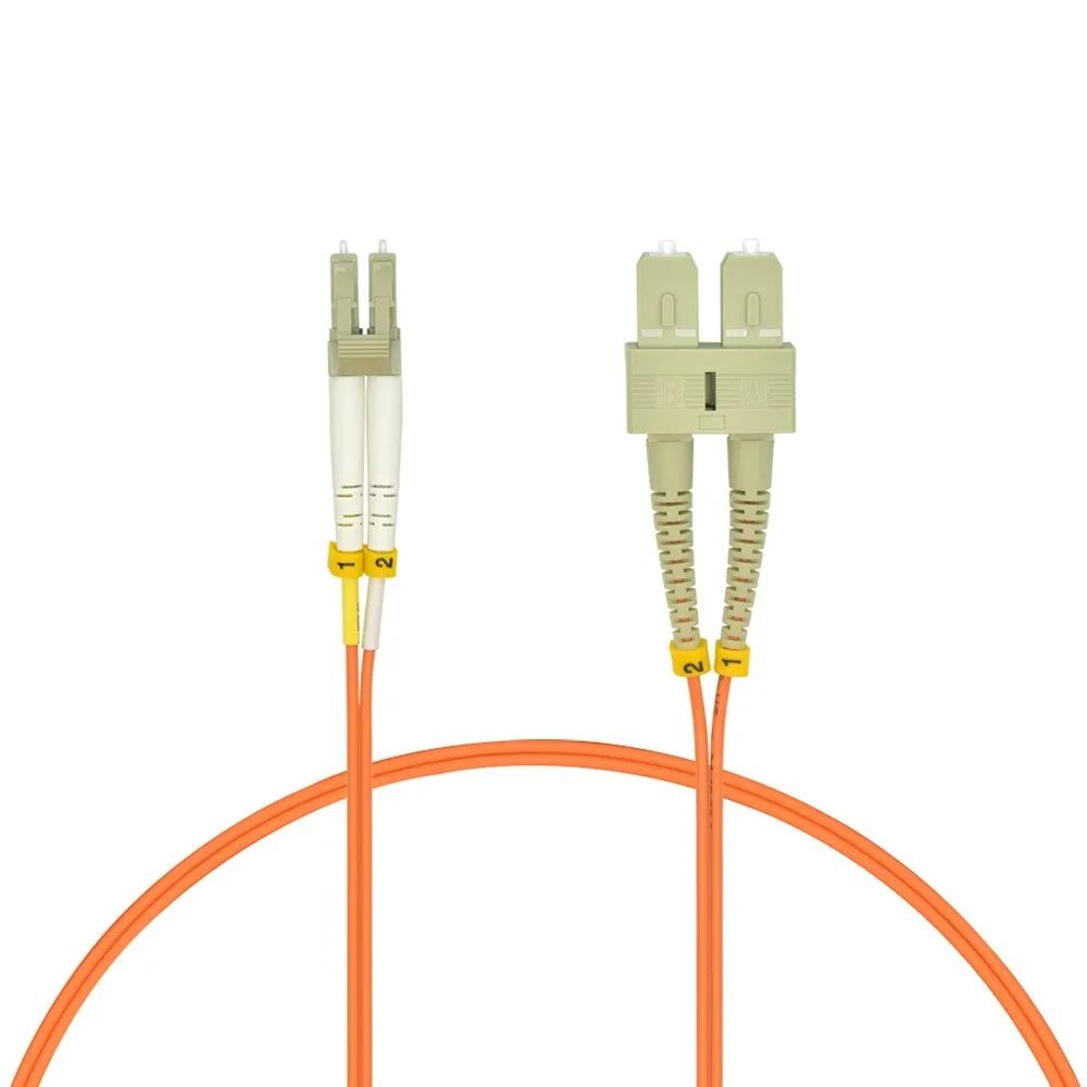 Duplex OM2 50/125 Multimode LC UPC to SC UPC Fiber Patch Cord Optical Jumper For Gigabit LAN Network