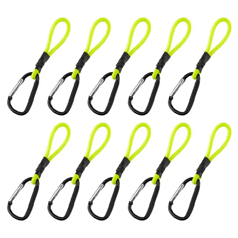 

Rope With Carabiner 10pcs Strong Elastic Rope With Carabiner Hooks Portable Heavy Duty Straps Backpack Bungee Cord With Climbing