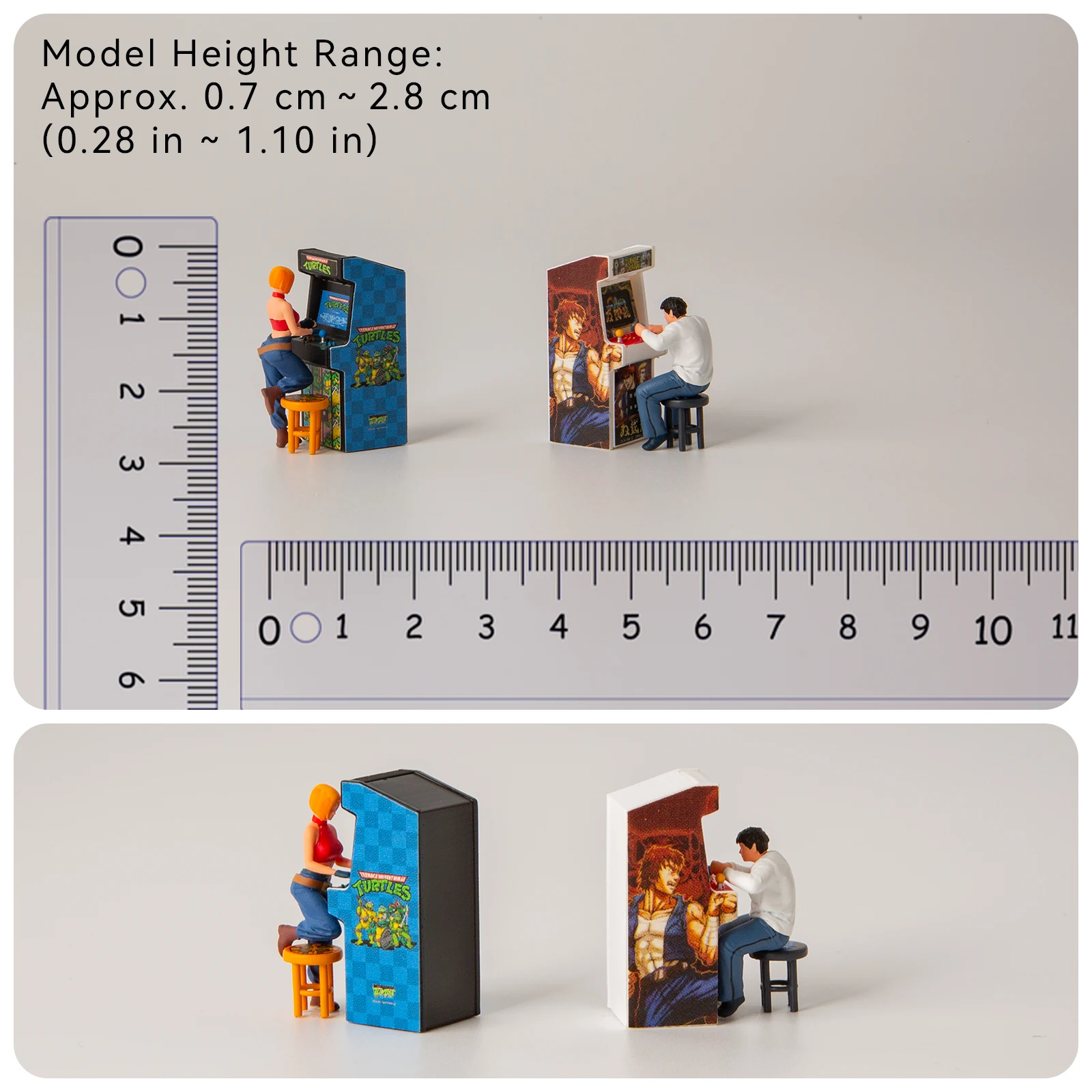 1/64 Scale Resin Arcade Game Machine Miniature Scene Props Hand Painted Retro Game Room Display for Diecast Car AFA image 2