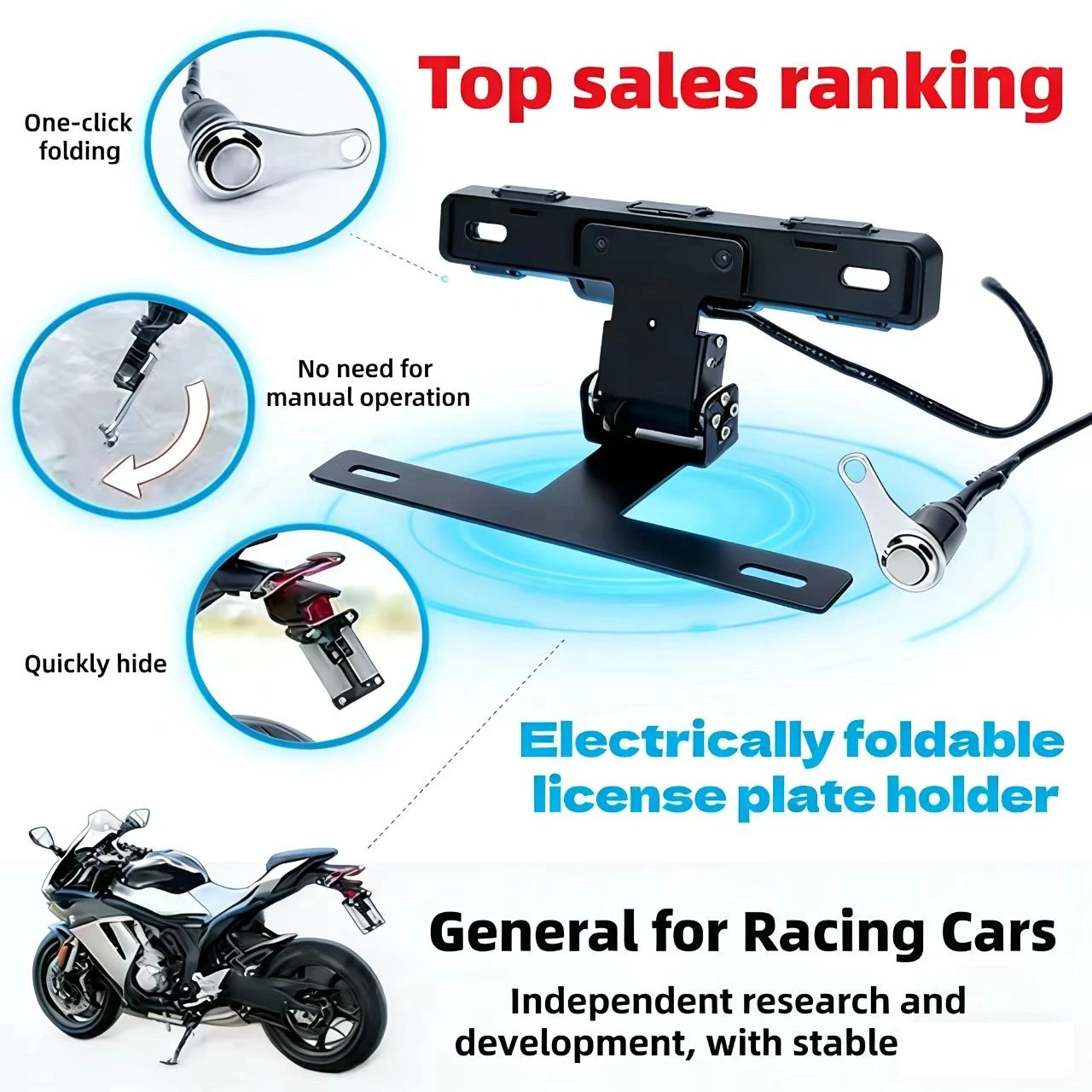 

Регулируемый поворотный механизм для номерного знака (кнопка-переключатель) премиум-класса для Kawasaki Ninja 400, 650, ZX-4R, ZX-6R, ZX-10R