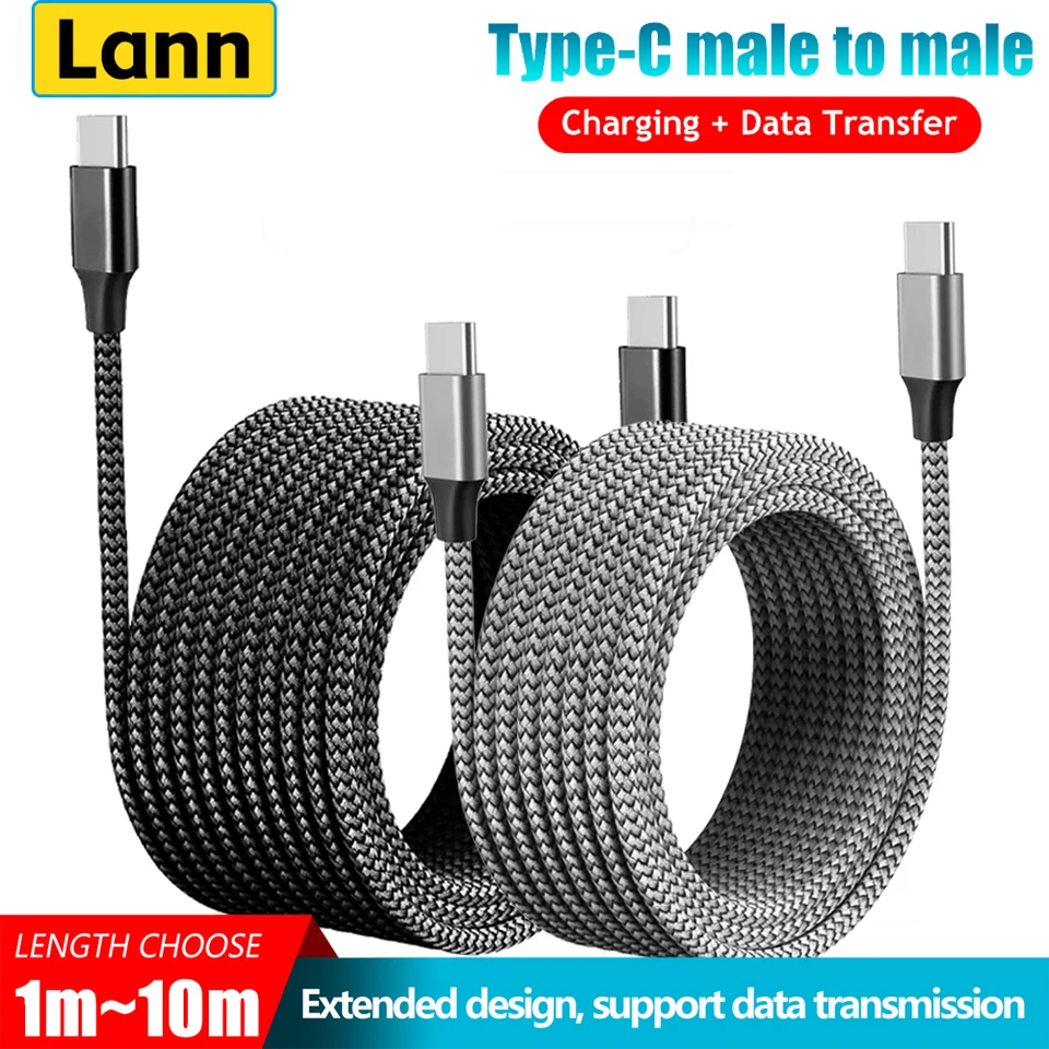 Cable de carga rápida tipo C a tipo C PD 60W 3m 5m 8m 10m extensible para iPhone 15 Pro Max Huawei Xiaomi Samsung