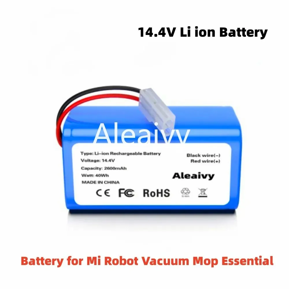 Battery H18650CH-4S1P for Robot Vacuum Cleaner Xiaomi Mi Robot Vacuum Mop Essential MJSTG1, Mijia G1, (9800mAh)14.4V/14.8V