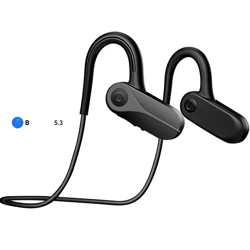 Sporty And Stylish -compatible Bone Conduction Ear-hook Wireless Air Conduction Waterproof Wireless Sports Blue Tooth Headset