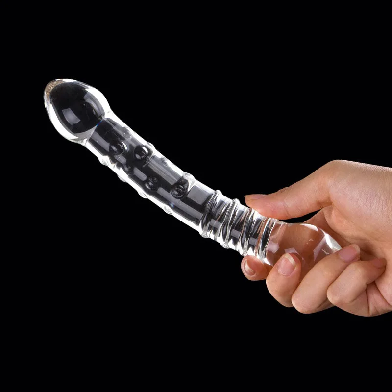 Glass Dildo Artificial Big Penis Dick Crystal Anal Ass Butt Plug Prostate Massage Masturbate Sex Toy for Adult Women Masturbator