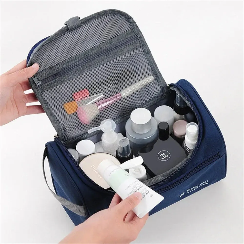 1Pcs Waterproof Men Comestic Storage Bag High Capacity Nylon Travel Toiletry Organizer Hanging Women Zipper Makeup Wash Pouch image 3