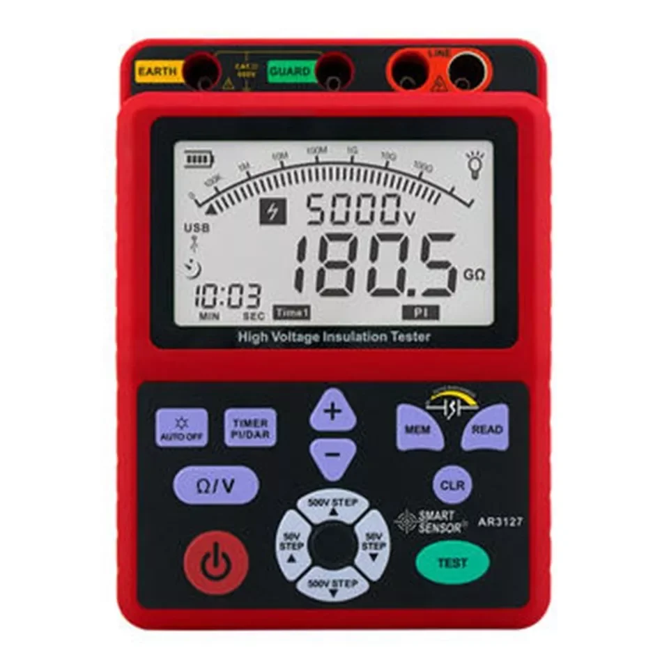 High Voltage Insulation Resistance Tester Measurement Ohm Meter with 250V to 5KV Operation Condition  0°C ~ 40°C, ≤ 85% RH