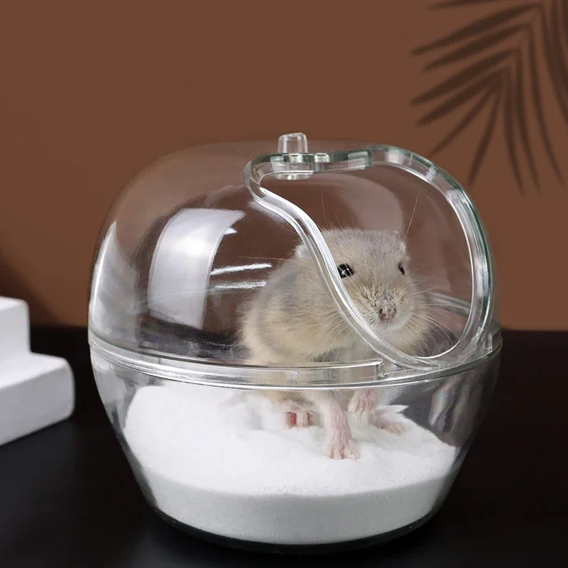 Hamster Bathroom Transparent Hamster Mouse  Pet Toilet Cage Box Bath Sand Room Toy House Small Pet Supply Accessories