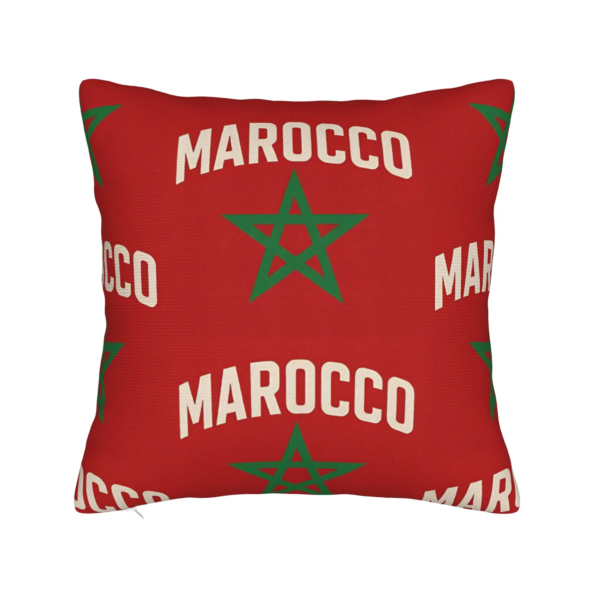 Pillow Cover Marocco – Design Minimal Bandiera Con Stella Verde   Funny Pillow Case For Sofa Home Decoration Pillowcases