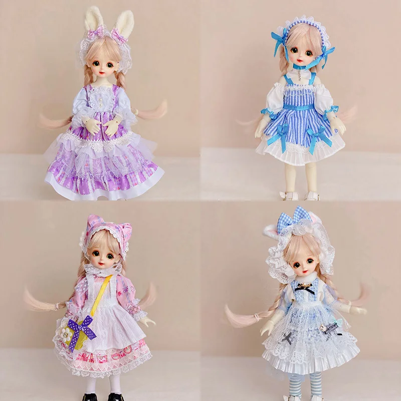 30cm Doll Clothes 1/6 Bjd Doll Clothes Lolita Style Princess Dress Up Clothes Accessories Toy Set Girls Kids Doll Toy Gift