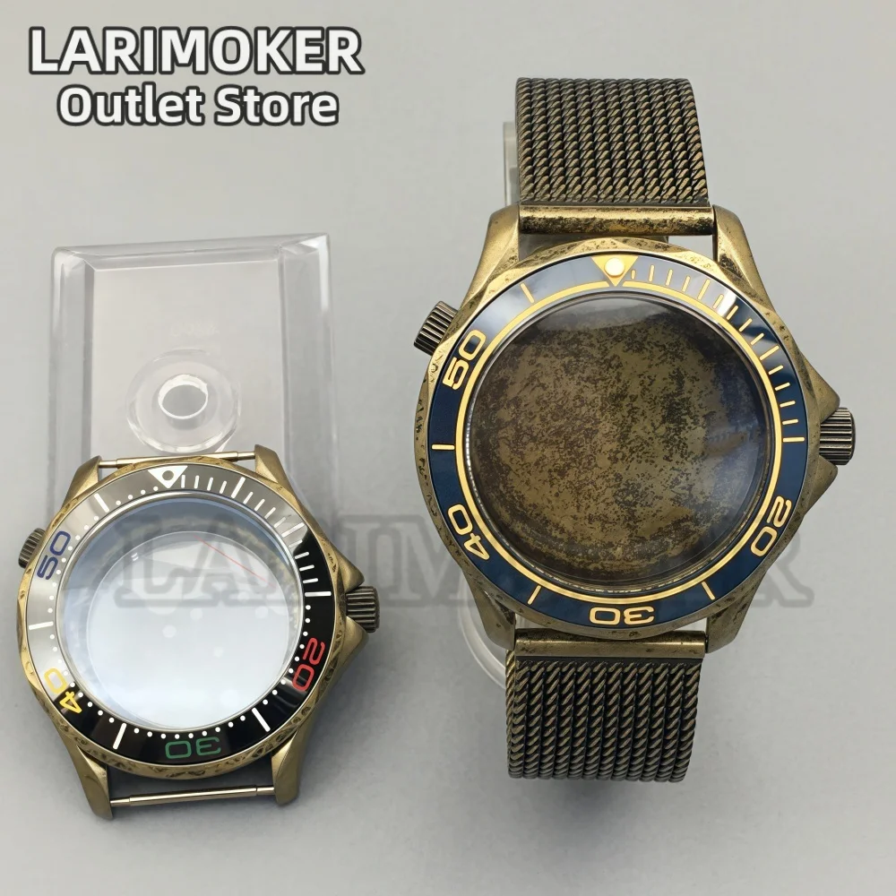 LARIMOKER Retro Case 41MM waterproof Dome Sapphire Glass with Ceramic/Aluminum Bezel For NH34 NH35 NH36 PT5000 ETA2824 Movement