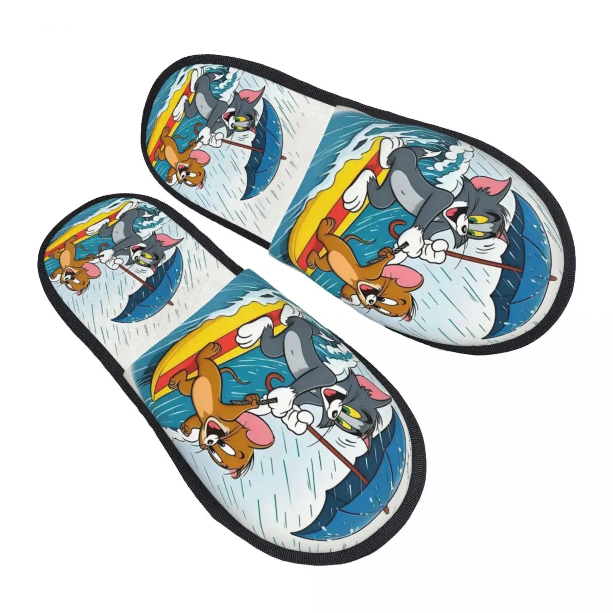

Мягкие домашние тапочки из пены с эффектом памяти в стиле аниме «Том и Джерри», женские милые удобные теплые нескользящие тапочки с героями мультфильмов