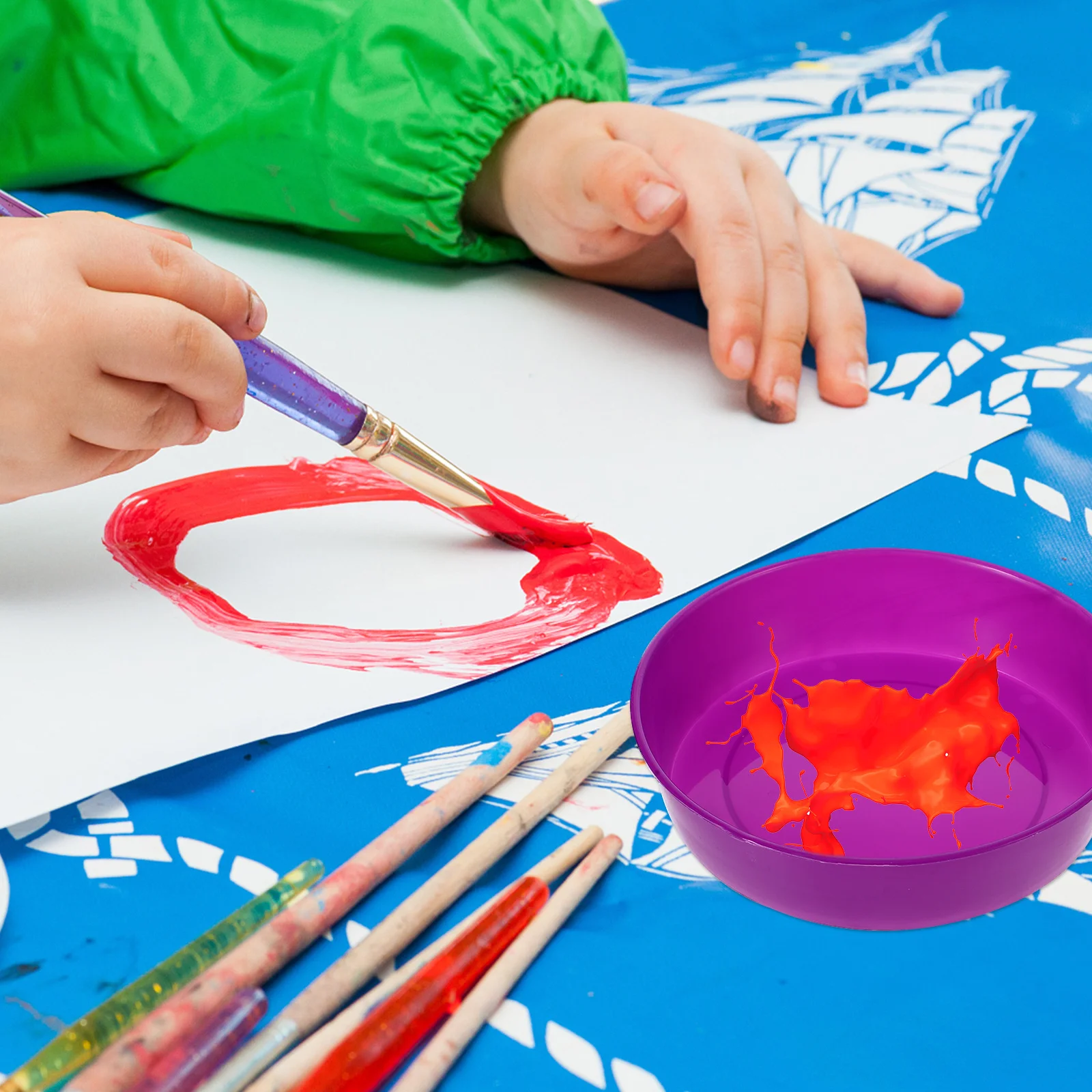 

Kids Paint Plate Plastic Pallets Diy Art Painting Board Color Mixing Tray For Children Students Artists Watercolor Pigment