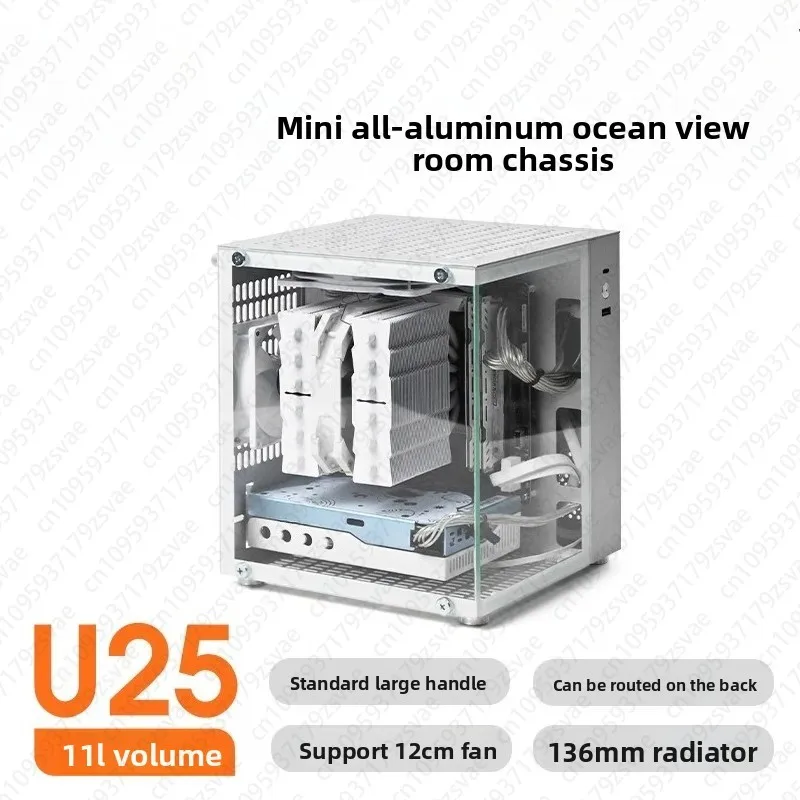 U25 Sea View Room 11L Portable Handheld Mini ITX Small Side Transparent Mainframe Case Air-cooled Non-MATX /TK0