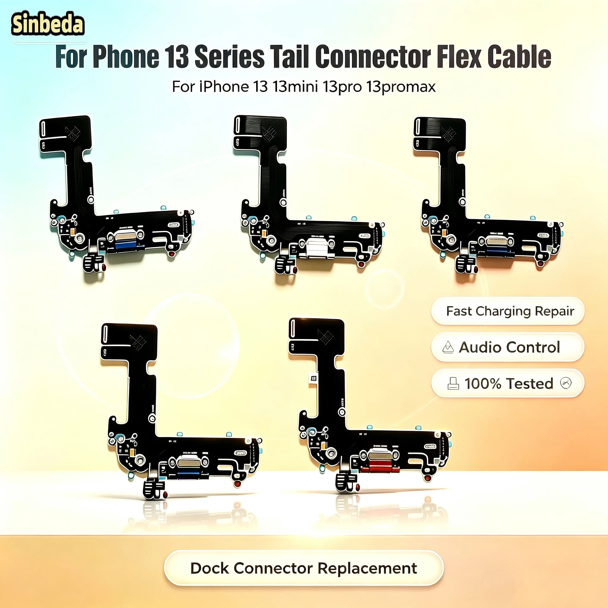 Replacment Charging Port Flex Cable For iPhone 13 13 mini 13 Pro 13 Pro Max Lightning Dock Connector Tail Cable Repair Parts