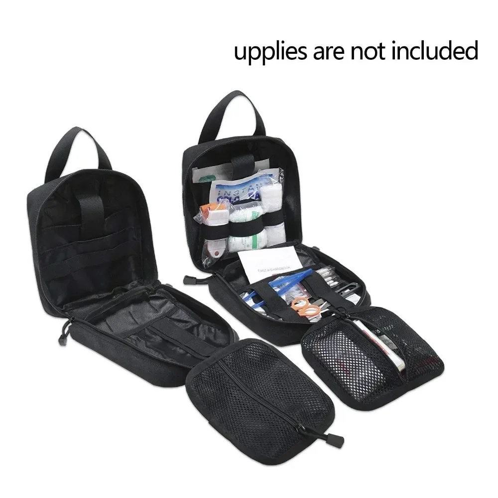 Paquete de cintura al aire libre, bolsa de escalada para acampar, estuche de emergencia negro, Kits de primeros auxilios de agua al aire libre, tela