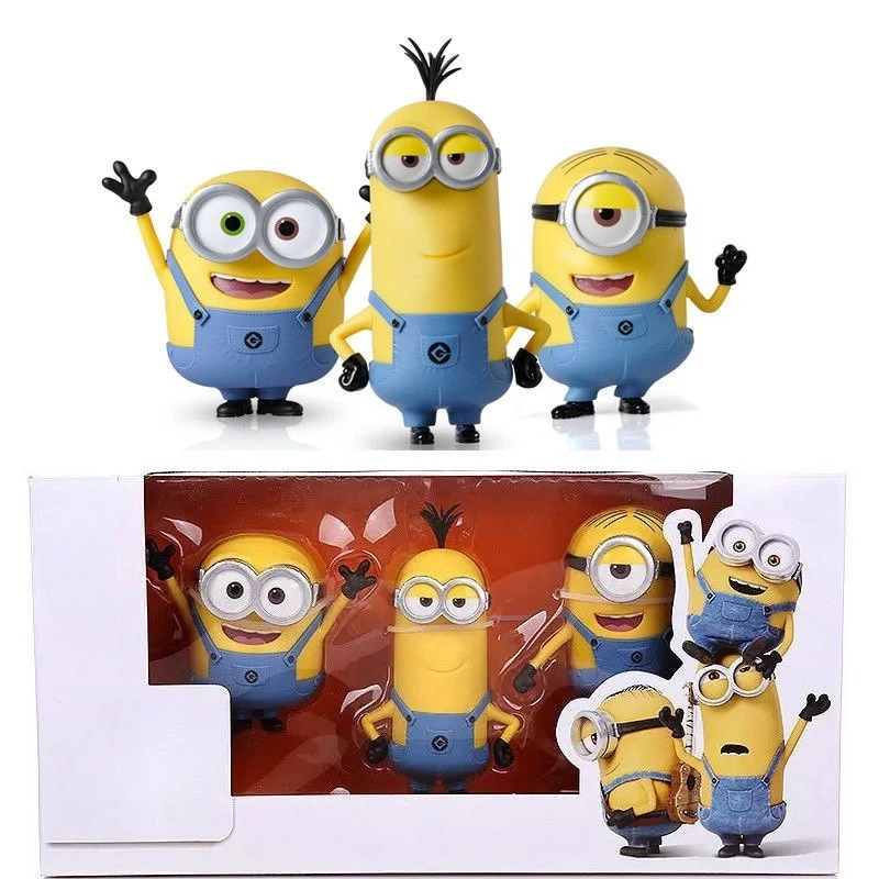 New Cute Capsule Toys Set  Kevin Bob Gru 3D Eye Despicable Minions Action Figures Peripheral Toys for Holiday Gifts view 3