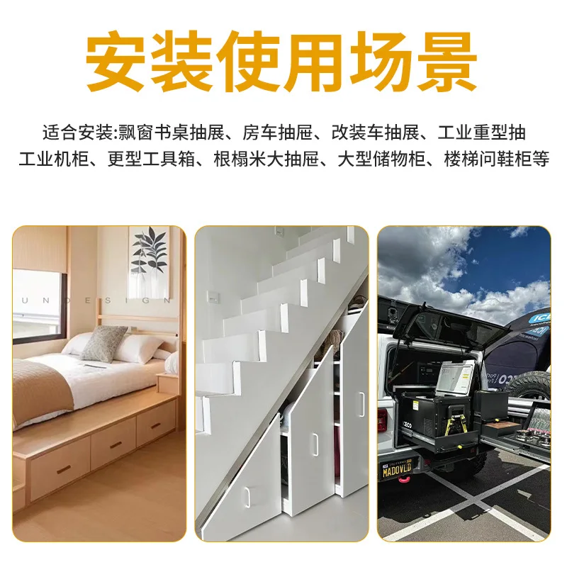 Heavy Duty Three Section Drawer Slides Locking Or Damping Options Mm Cold Rolled Steel Side Mount Industrial Rails From To