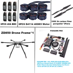 An PIXHAWK ZD850 PRO M8N M9N M10 Flight Controller Carbon F850mm Hexacopter BLHELI 40A ESC D4114 400kv Motor Radio Telemetry