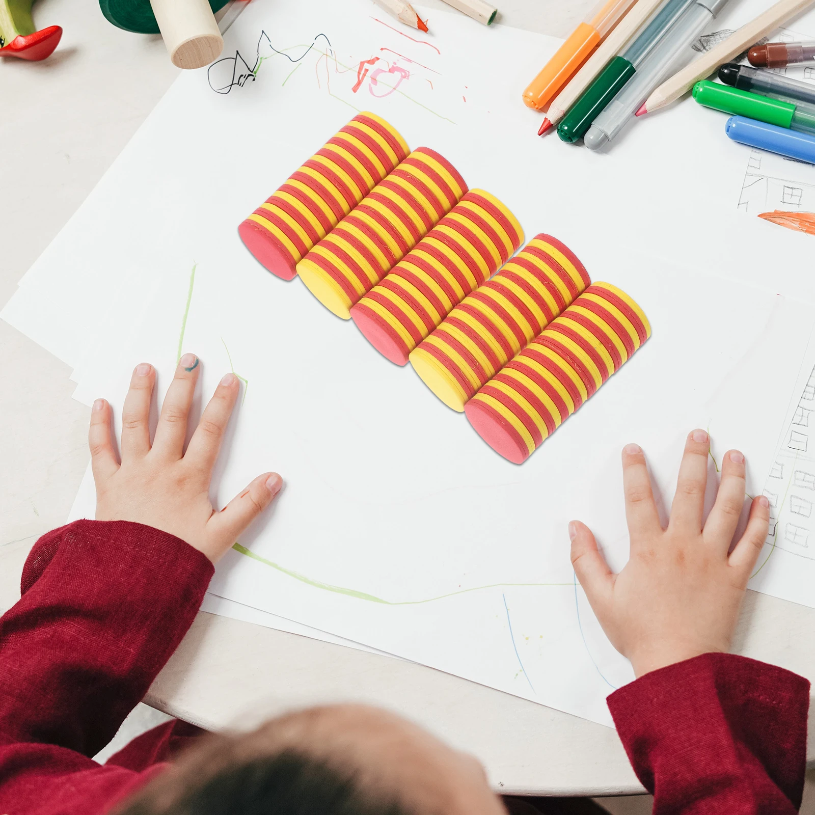 

50 шт., математические счетные чипсы, образовательные красочные цифры Евы, обучающая игра, раннее образование, детское познавательное развитие