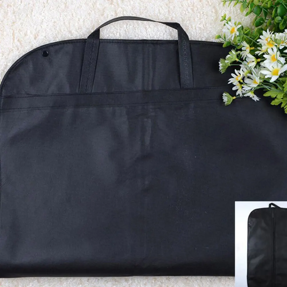 

2Pcs Non-Woven Fabric Suit Storage Bag Zip Closure Portable Foldable Dust-Proof Formal Dress Storage for Travel
