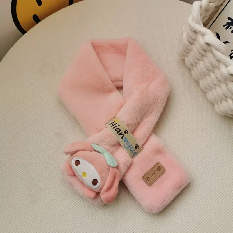 Kuromi Cinnamoroll Kawaii Sanrio Ins Kinderen Warme Sjaal Herfst Winter Schattige Pompompurin Dikke Mooie Pop Sjaal Geschenken Voor Kinderen