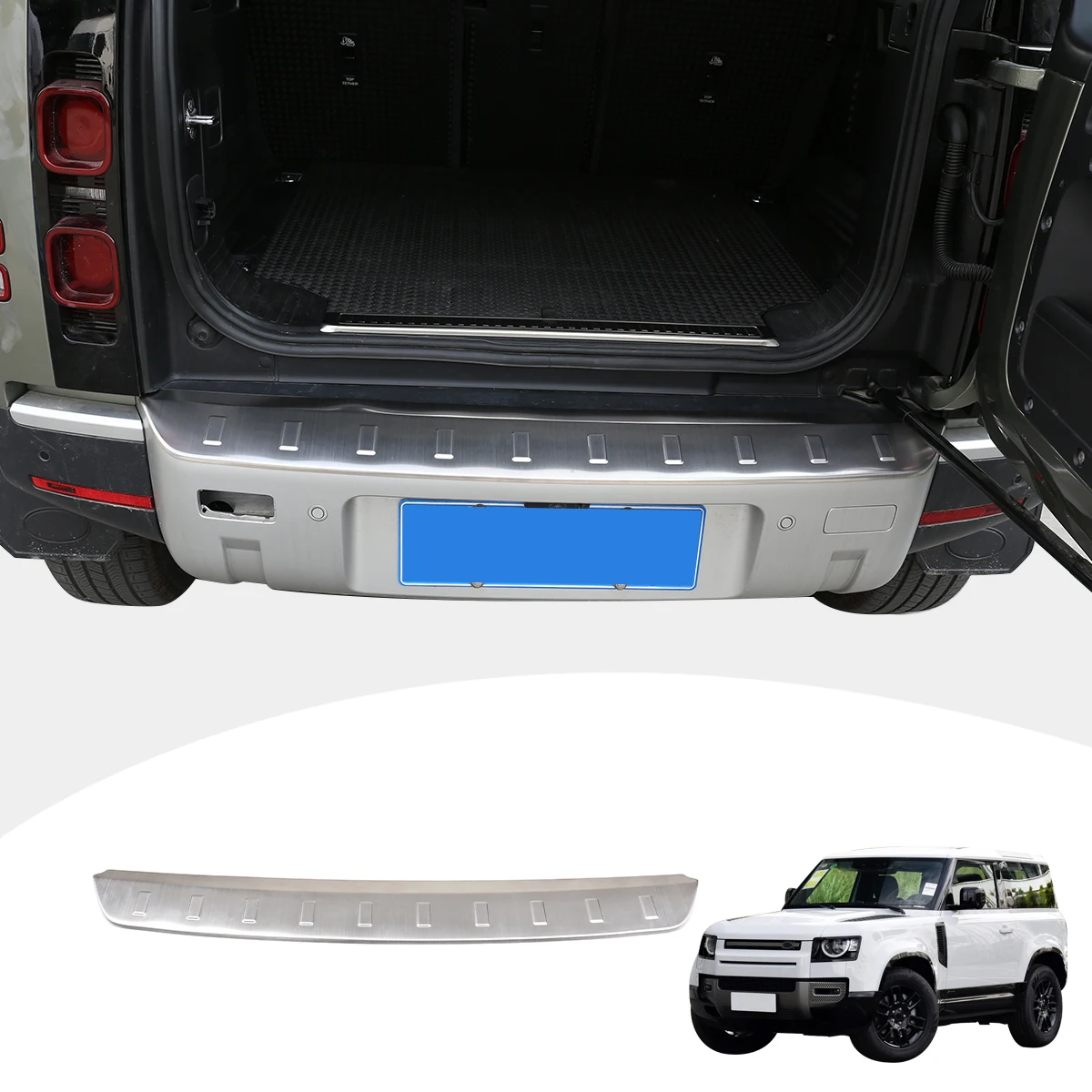 

Для 2020-2023 Land Rover Defender L663 90 110 130 внешняя задняя защита багажника, защита заднего бампера из нержавеющей стали, автозапчасти