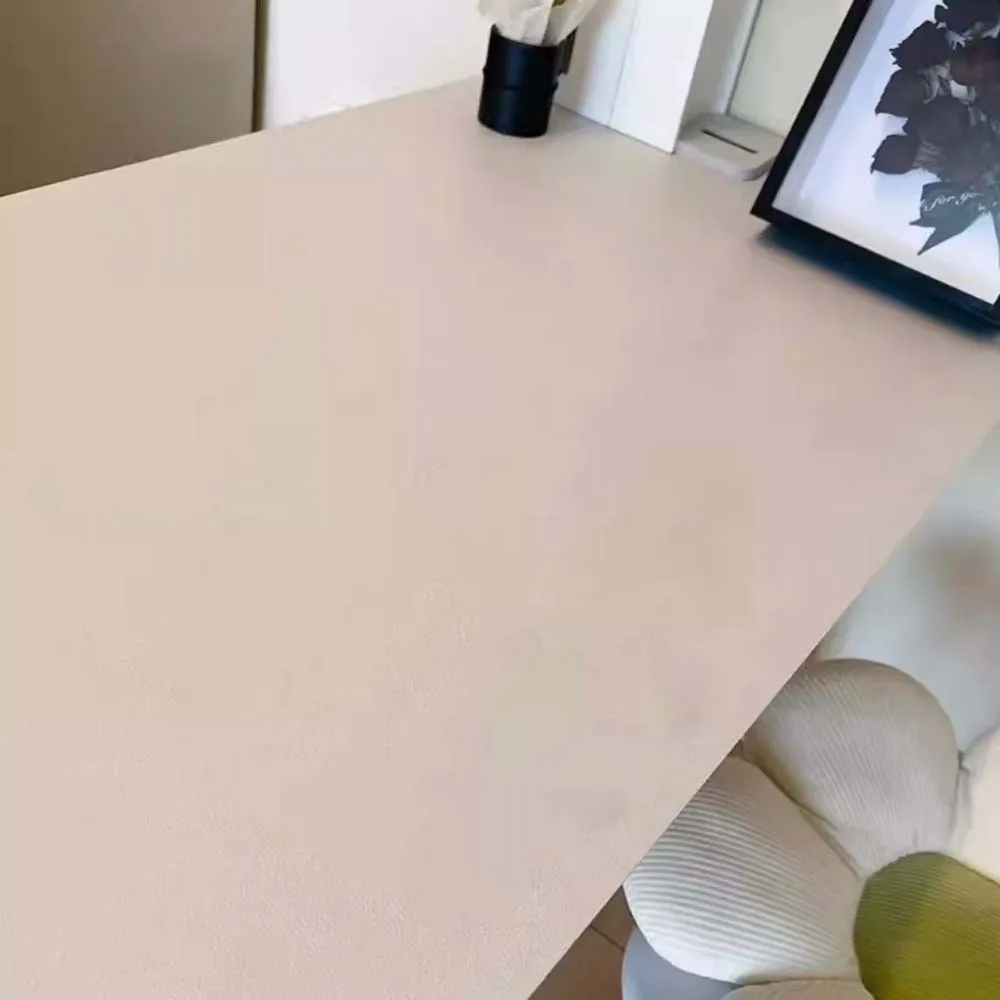 Rectangular Imitation Sheepskin Tablecloth Smooth Full Wrapped Solid Color Table Cover with Straps Anti-Slip