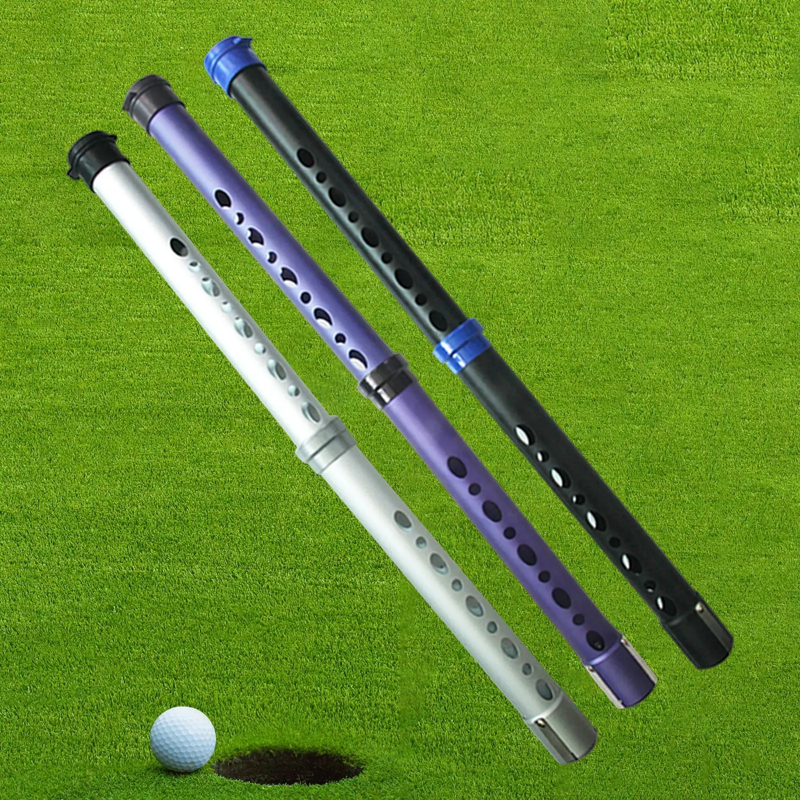 Golf Ball Retriever Shagger Tube Removable Grabber Hold 20 Balls Aluminum Alloy Golf Ball Pick up Tube for Practice Golf Gift