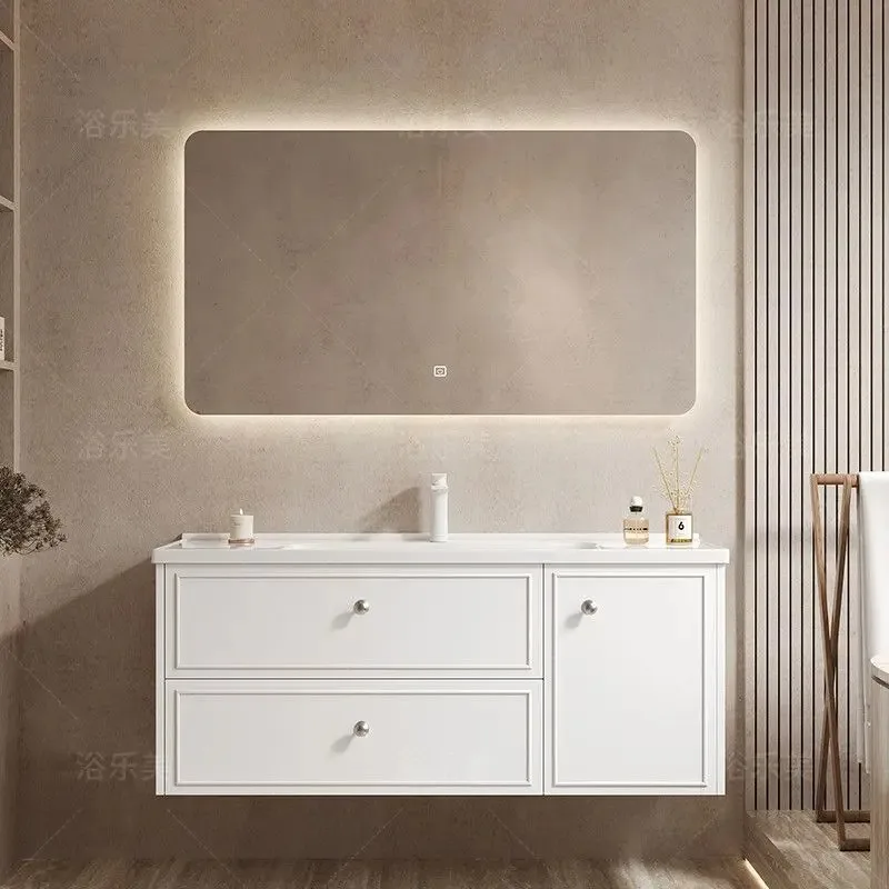 Ceramic integrated basin cabinet Smart mirror cabinet Washbasin cabinet Washtable Solid wood multi-layer