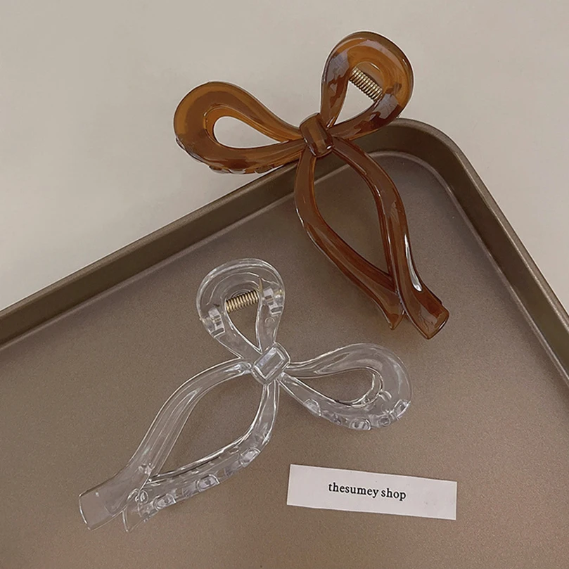 مشابك شعر أكريليك صلبة من AWAYTR للنساء ، قوس ذيل حصان ، مخلب شعر كبير ، سلطعون ، إكسسوارات شعر ، دبابيس شعر ، مشابك فتيات