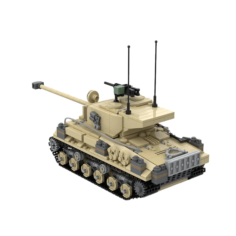 Bloques de construcción MOC serie militar M-51 tanque Super Sherman arma de potencia de fuego vehículo modelo ladrillos conjunto DIY rompecabezas juguetes regalos de navidad