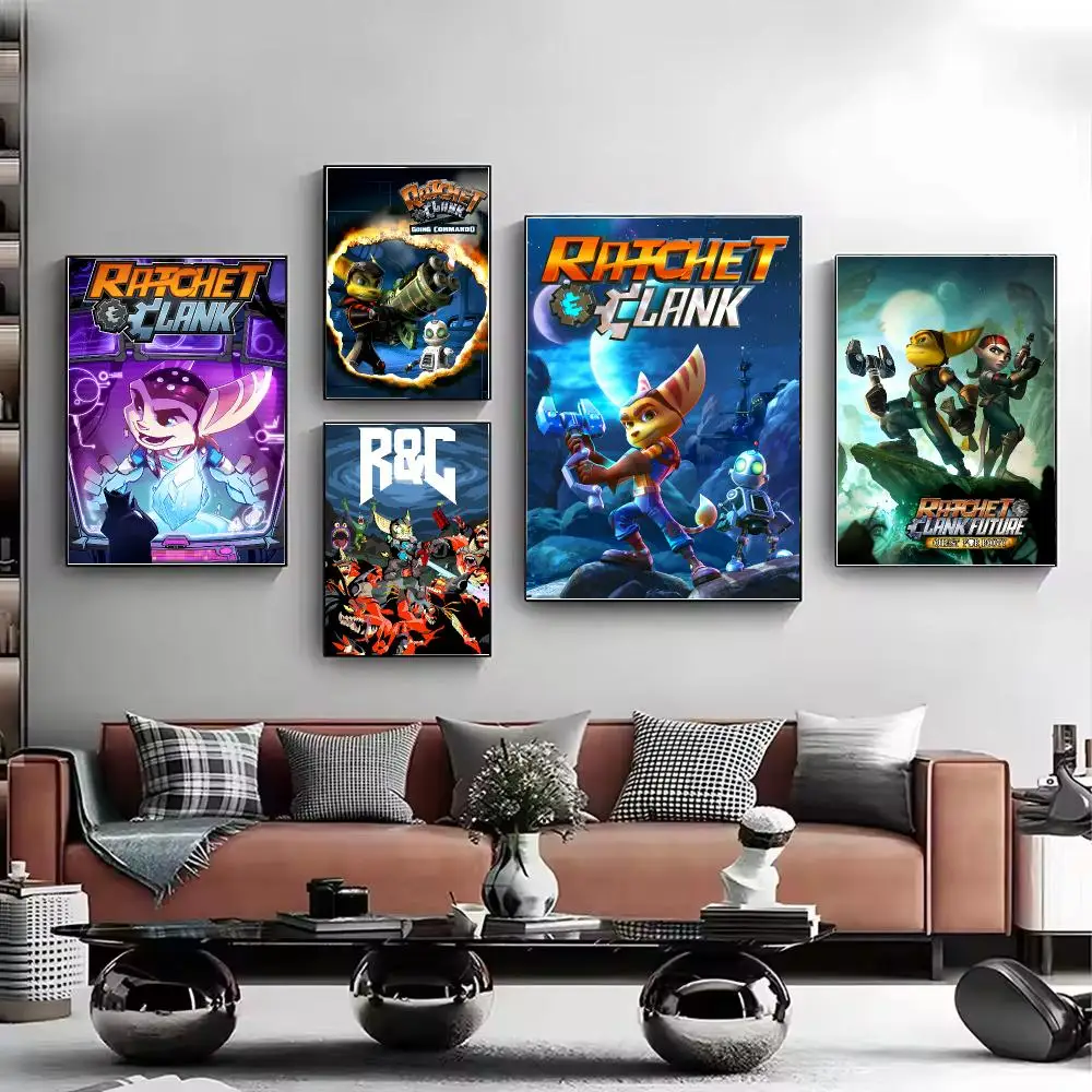 Game Ratchet & Clank Poster Stylish Wall Art Print for Living Room Bedroom Study Office Café Home Decor Modern Gift