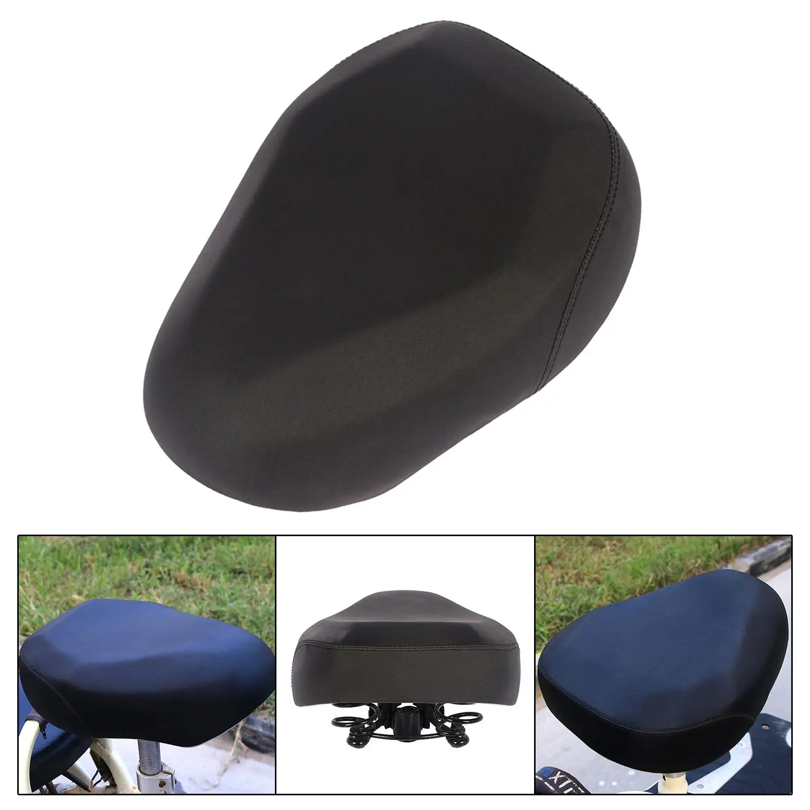 Bike Saddle Cushion Soft Seat Accs Waterproof Wide Breathable Shock Absorption