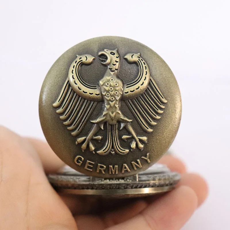 ساعة جيب بأحرف قلاب ، برونزية ، خضراء ، برونزية ، إبداعية ، حنين ، كلاسيكي ، دلاية ، قلادة ، حجر ، إبداعي