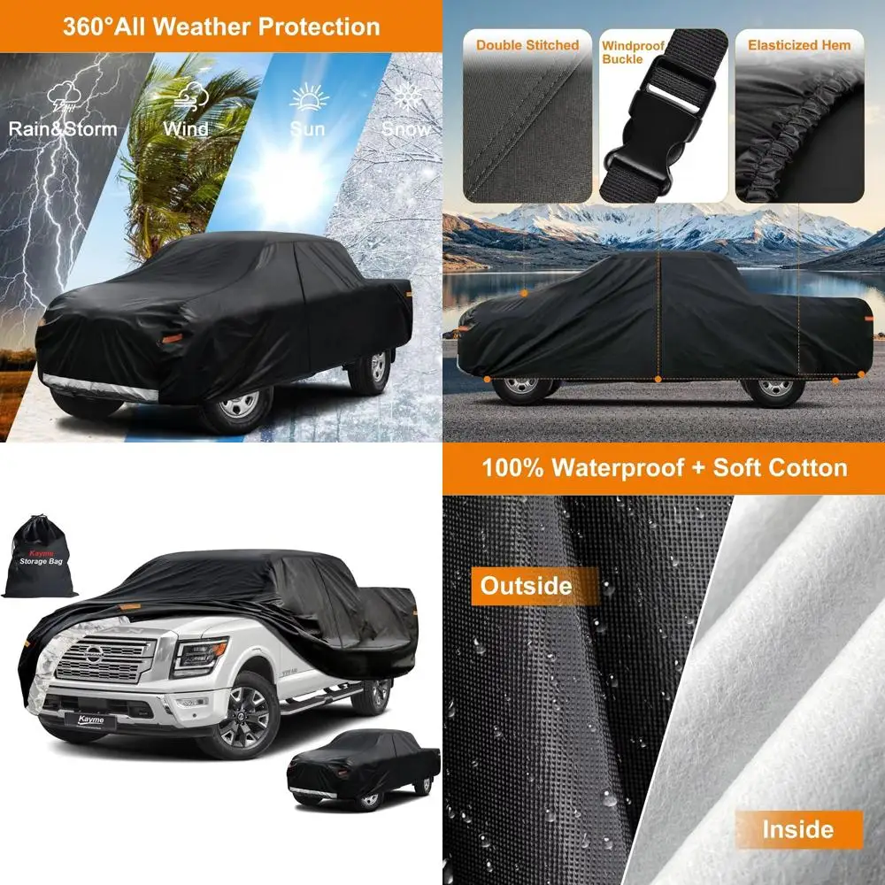 

Чехол для грузовика на заказ для Nissan Titan Crew Cab Short Bed 2015-2025 – сверхпрочная водонепроницаемая защита для улицы от ветра, солнца и дождя