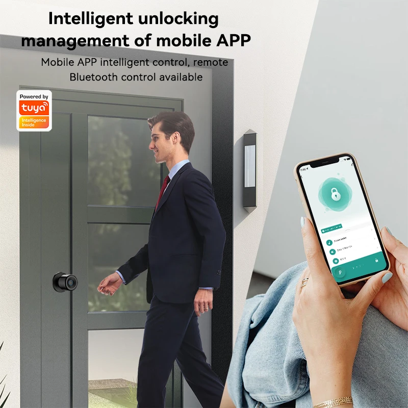 XSDTS Tuya App قفل ذكي ببصمة الإصبع مع قفل باب رقمي بلوتوث دخول بدون مفتاح شقة المنزل #4