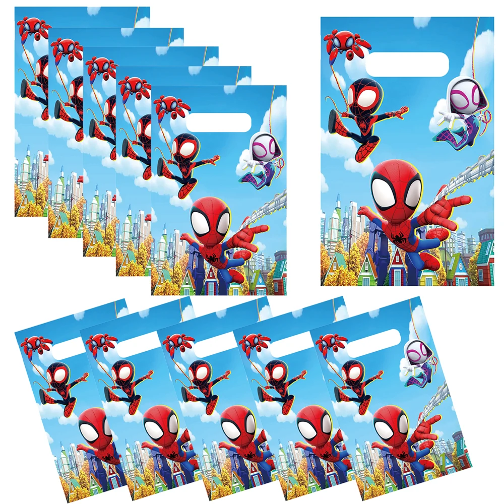 Spidey And His Amazing Friends Party Favor Gift Bags Spiderman Candy Bag Handle Gift Bags Superhero Themed Birthday Party Decor