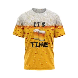 Summer Funny T-Shirts Beer 3D Printed Streetwear Men Women Casual Fashion Oversized Short Sleeve T Shirt Kids Tees Tops Clothing